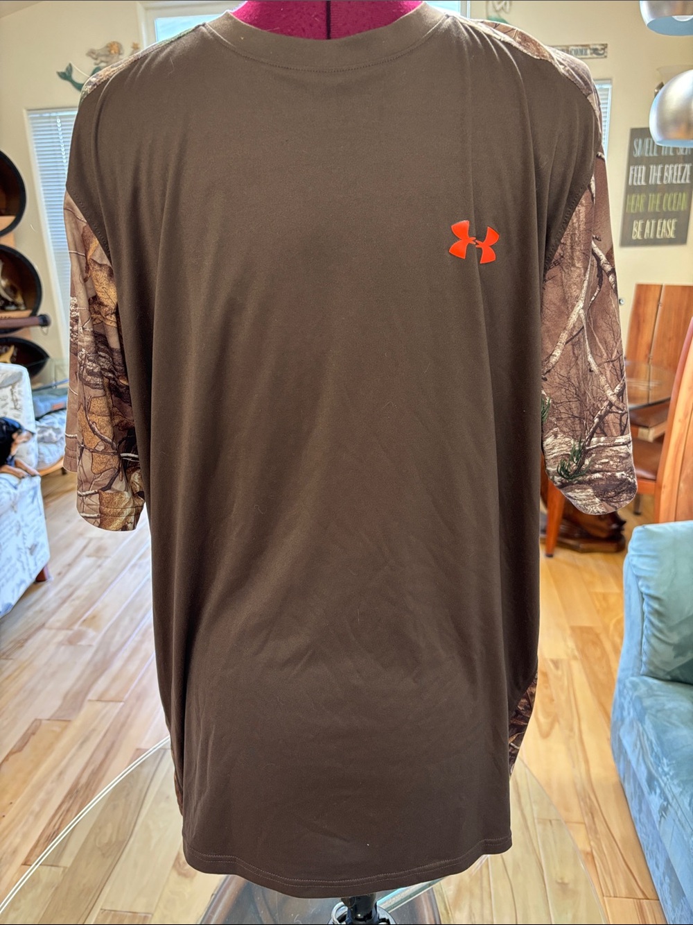 Under Armour Brown Short-Sleeve Performance Tee with Camo Sleeves